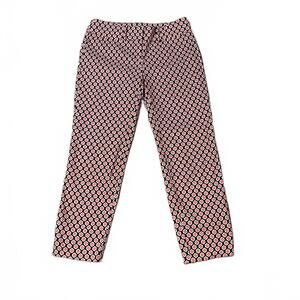 Ann Taylor LOFT Coral & Black Geometric Marisa Boho Career Business Pants Size 0